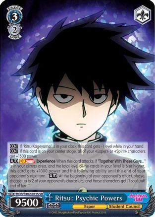 Image of Ritsu: Psychic Powers (SR) (MOB/SX02-071S SR) - Mob Psycho 100