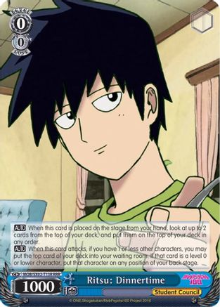 Image of Ritsu: Dinnertime (RRR) (MOB/SX02-T13R RRR) - Mob Psycho 100