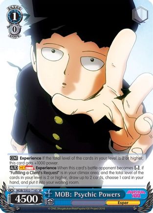 Image of MOB: Psychic Powers (SR) (MOB/SX02-T16S SR) - Mob Psycho 100