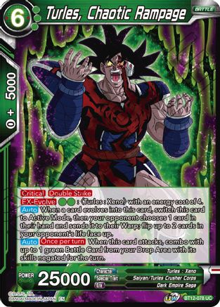 Image of Turles, Chaotic Rampage (BT12-078) - Vicious Rejuvenation Foil