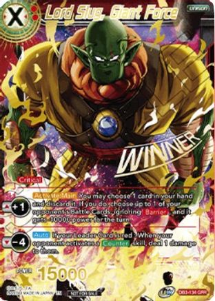 Image of Lord Slug, Giant Force (Winner Stamped) (DB3-134) - Tournament Promotion Cards