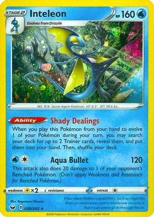 Image of Inteleon 058/202  - Holofoil Miscellaneous Cards & Products - Promo