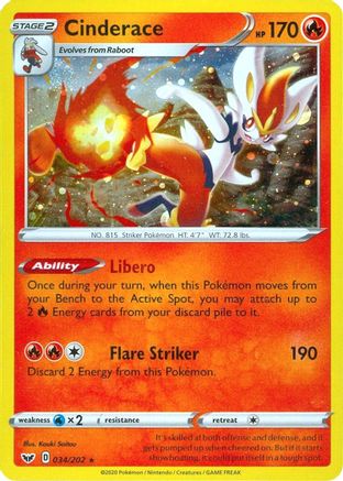 Image of Cinderace 034/202  - Holofoil Miscellaneous Cards & Products - Promo