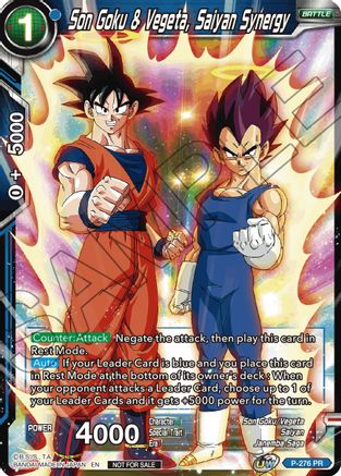Image of Son Goku & Vegeta, Saiyan Synergy (Unison Warrior Series Tournament Pack Vol.3) (P-276) - Tournament Promotion Cards