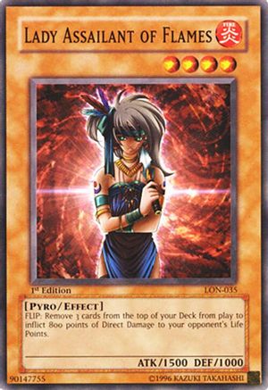 Image of Lady Assailant of Flames (LON-035) - Labyrinth of Nightmare 1st Edition