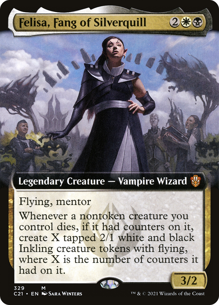 Image of Felisa, Fang of Silverquill (Extended Art) (C21-329) - Commander 2021: (Extended Art)
