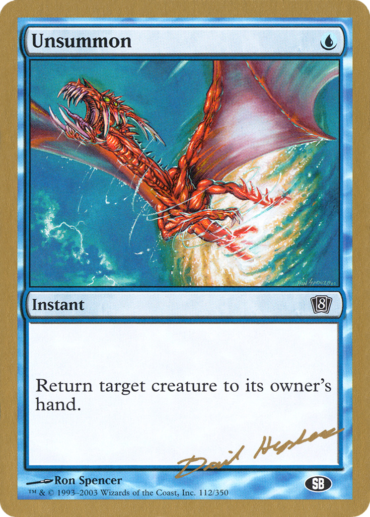 Image of Unsummon - 2003 Dave Humpherys (8ED) (SB) (WCD-) - World Championship Decks 2003
