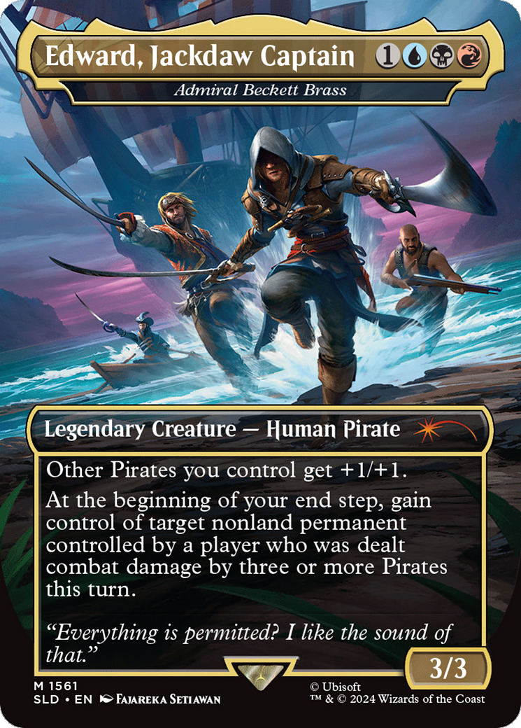Image of Edward, Jackdaw Captain - Admiral Beckett Brass (SLD-1561) - Secret Lair Drop / Edward, Jackdaw Captain (Borderless)