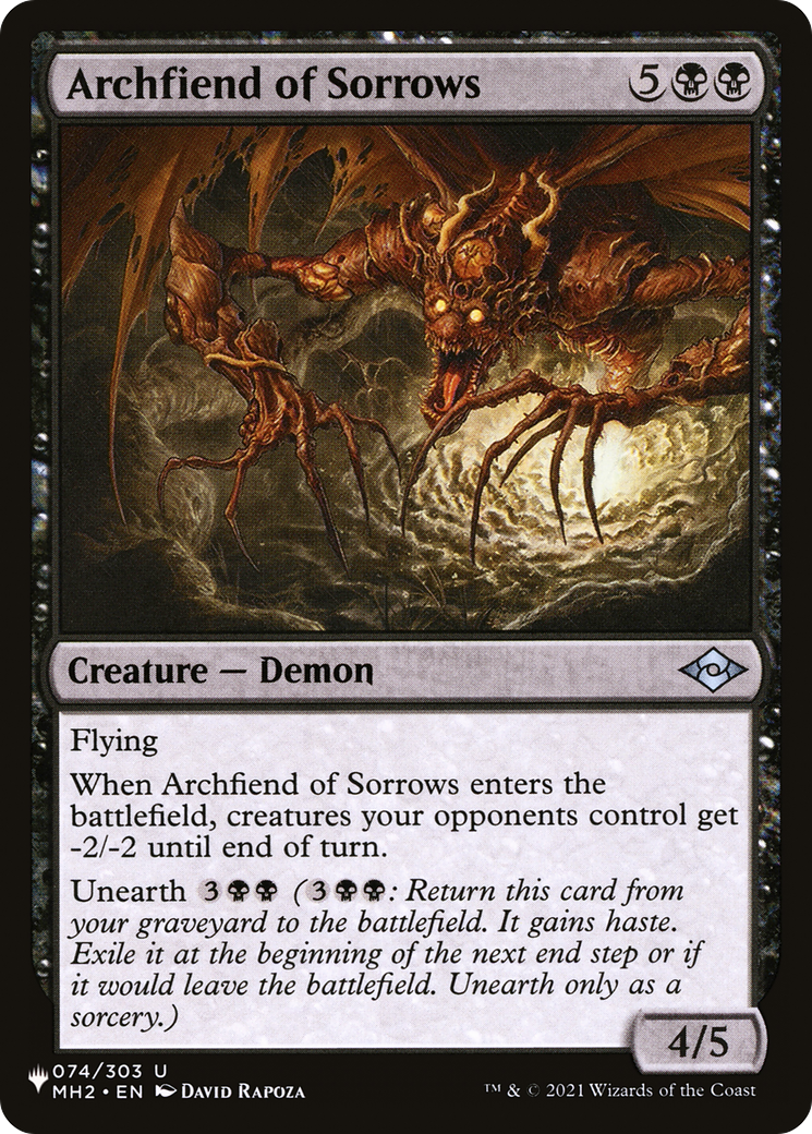 Image of Archfiend of Sorrows (LIST-MH2-74) - The List