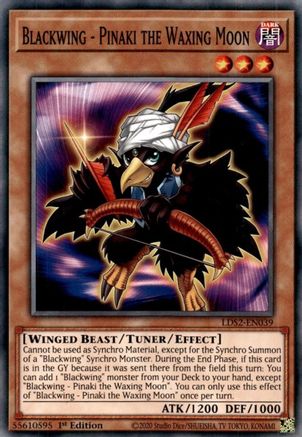 Image of Blackwing - Pinaki the Waxing Moon (LDS2-EN039) - Legendary Duelists: Season 2 1st Edition