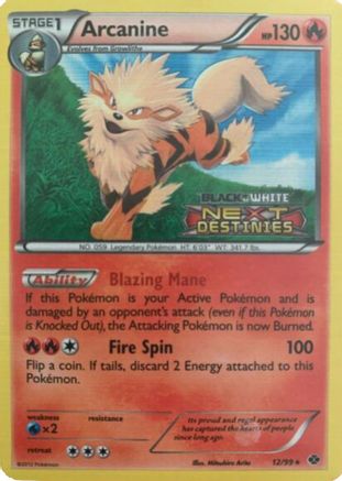 Image of Arcanine 012/99  - Holofoil Black and White Promos - Promo