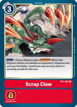 Image of Scrap Claw (BT1-091) - Release Special Booster 1.5