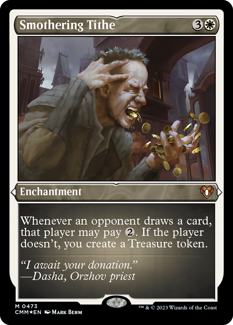 Image of Smothering Tithe (Foil Etched) (CMM-473) - Commander Masters Foil
