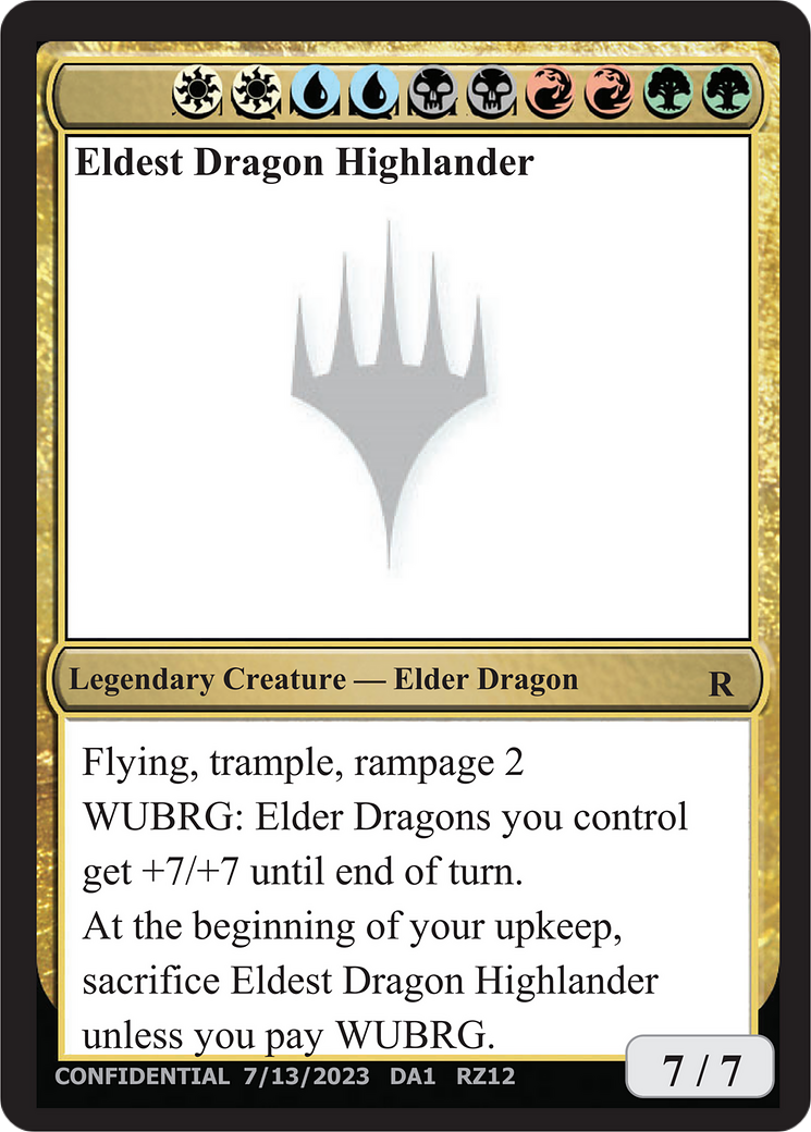 Image of Eldest Dragon Highlander (UNK-RZ12) - Unknown Event