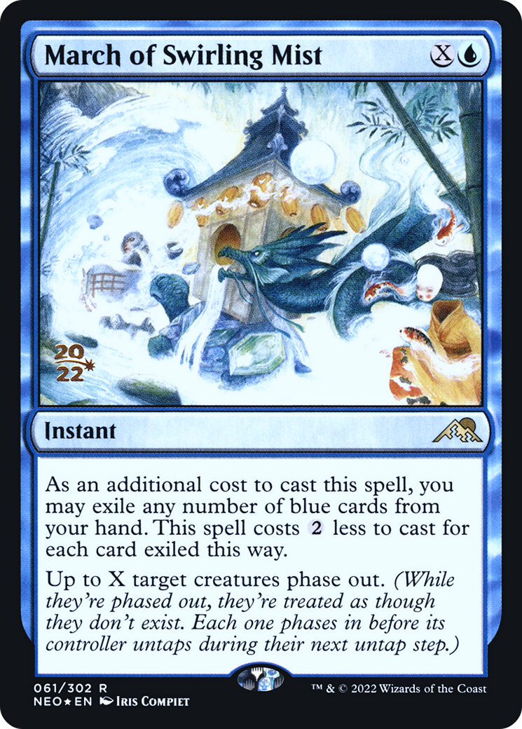 Image of March of Swirling Mist (PRE-061) - Kamigawa: Neon Dynasty Promos Foil