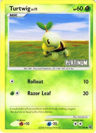 Image of Turtwig 077/100  - Reverse Holofoil Burger King Promos - Promo