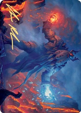 Image of Aegar, the Freezing Flame Art Card (Gold-Stamped Signature) (ASKHM-055) - Art Series: Kaldheim Foil