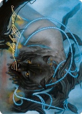 Image of Bind the Monster Art Card (Gold-Stamped Signature) (ASKHM-011) - Art Series: Kaldheim