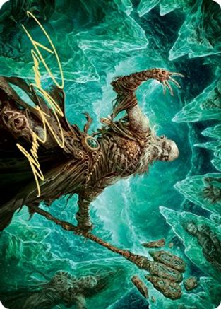 Image of Draugr Necromancer Art Card (Gold-Stamped Signature) (ASKHM-022) - Art Series: Kaldheim