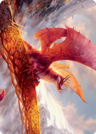 Image of Goldspan Dragon Art Card (Gold-Stamped Signature) (ASKHM-035) - Art Series: Kaldheim