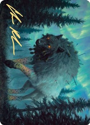 Image of Sarulf, Realm Eater Art Card (Gold-Stamped Signature) (ASKHM-065) - Art Series: Kaldheim