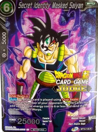 Image of Secret Identity Masked Saiyan (Unison Warrior Series Tournament Pack Vol.3) (Judge) (BT10-140) - Tournament Promotion Cards