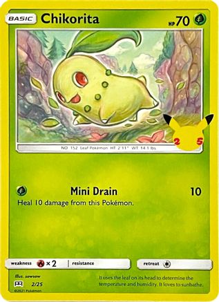 Image of Chikorita 002/25  - Holofoil McDonalds 25th Anniversary Promos - Promo