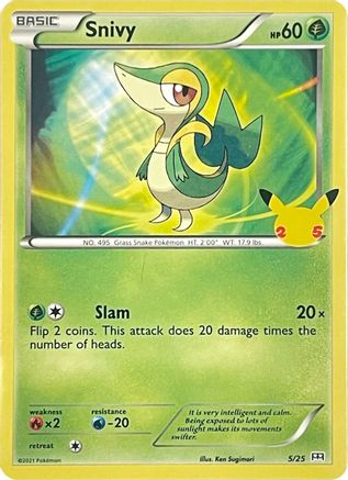 Image of Snivy 005/25  - Holofoil McDonalds 25th Anniversary Promos - Promo