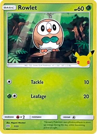 Image of Rowlet 007/25  McDonalds 25th Anniversary Promos - Promo