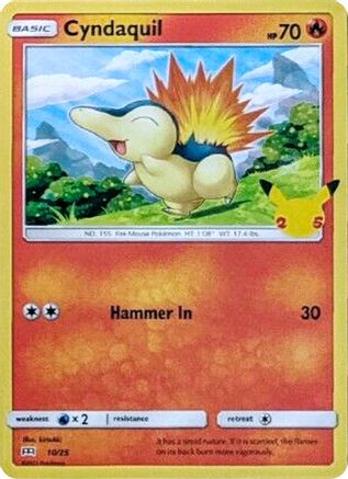 Image of Cyndaquil 010/25  - Holofoil McDonalds 25th Anniversary Promos - Promo