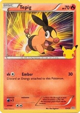 Image of Tepig 013/25  - Holofoil McDonalds 25th Anniversary Promos - Promo