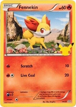 Image of Fennekin 014/25  - Holofoil McDonalds 25th Anniversary Promos - Promo