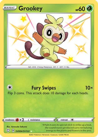 Image of Grookey SV004/SV122  - Holofoil Shining Fates Shiny Vault - Shiny Holo Rare