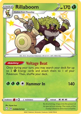 Image of Rillaboom SV006/SV122  - Holofoil Shining Fates Shiny Vault - Shiny Holo Rare
