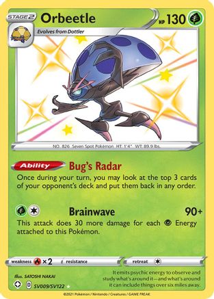 Image of Orbeetle SV009/SV122  - Holofoil Shining Fates Shiny Vault - Shiny Holo Rare