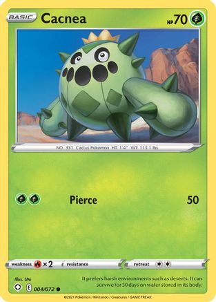 Image of Cacnea 004/072  - Reverse Holofoil Shining Fates - Common