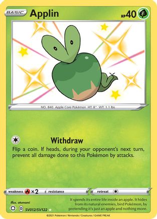 Image of Applin SV012/SV122  - Holofoil Shining Fates Shiny Vault - Shiny Holo Rare