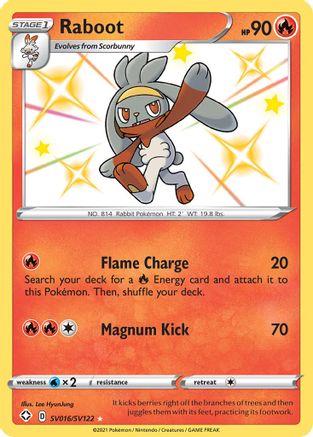 Image of Raboot SV016/SV122  - Holofoil Shining Fates Shiny Vault - Shiny Holo Rare