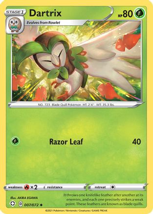 Image of Dartrix 007/072  Shining Fates - Uncommon