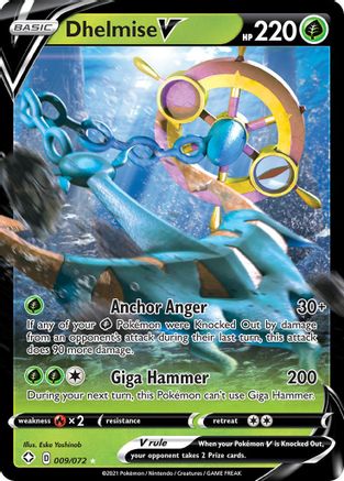 Image of Dhelmise V 009/072  - Holofoil Shining Fates - Ultra Rare