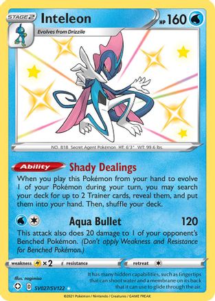 Image of Inteleon SV027/SV122  - Holofoil Shining Fates Shiny Vault - Shiny Holo Rare
