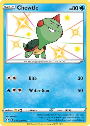 Image of Chewtle SV028/SV122  - Holofoil Shining Fates Shiny Vault - Shiny Holo Rare