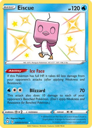 Image of Eiscue SV035/SV122  - Holofoil Shining Fates Shiny Vault - Shiny Holo Rare