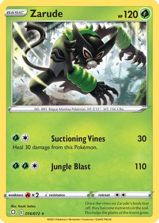 Image of Zarude 016/072  - Reverse Holofoil Shining Fates - Rare