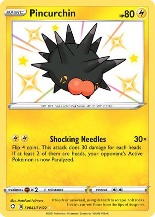 Image of Pincurchin SV043/SV122  - Holofoil Shining Fates Shiny Vault - Shiny Holo Rare