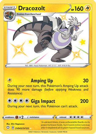 Image of Dracozolt SV045/SV122  - Holofoil Shining Fates Shiny Vault - Shiny Holo Rare