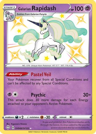 Image of Galarian Rapidash SV048/SV122  - Holofoil Shining Fates Shiny Vault - Shiny Holo Rare
