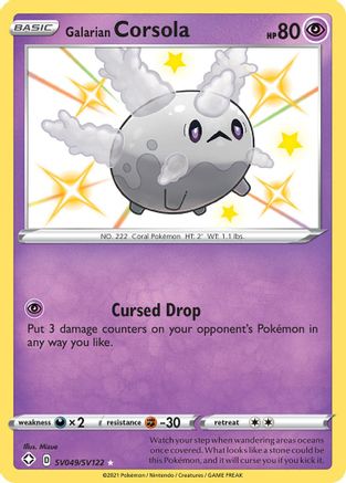 Image of Galarian Corsola SV049/SV122  - Holofoil Shining Fates Shiny Vault - Shiny Holo Rare