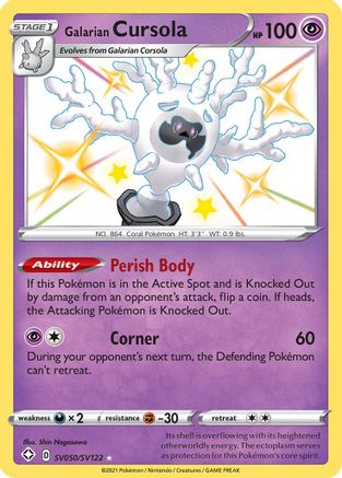 Image of Galarian Cursola SV050/SV122  - Holofoil Shining Fates Shiny Vault - Shiny Holo Rare