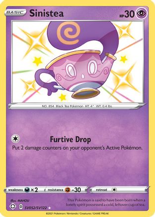 Image of Sinistea SV052/SV122  - Holofoil Shining Fates Shiny Vault - Shiny Holo Rare